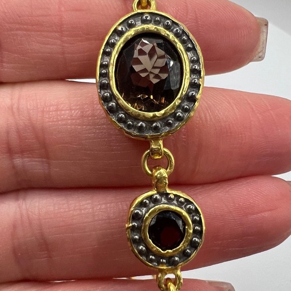 Bronzallure Italy Bracelet Gold-Tone Bronze Multi-Stone Designer Jewelry Signed - Picture 6 of 8